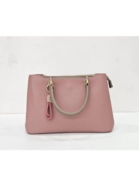 Bolso tote bag rosa combinado efecto piel