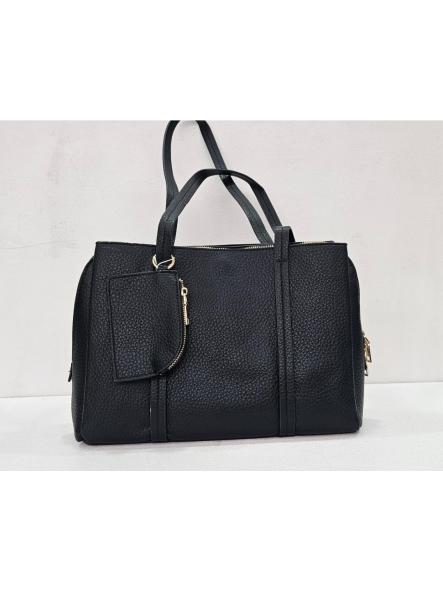 Bolso efecto piel shopper negro