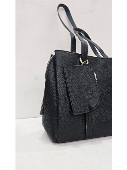 Bolso efecto piel shopper negro [1]