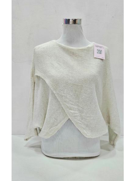 Jersey efecto cruzado beige [1]