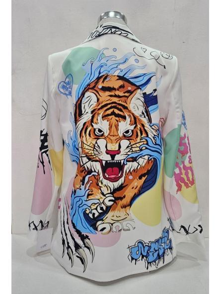 Blazer blanca estampada multi dibujo [0]