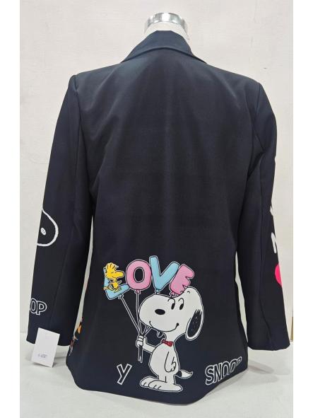 Blazer negra estampada snoopy [0]