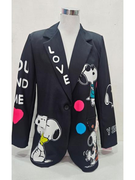 Blazer negra estampada snoopy [1]