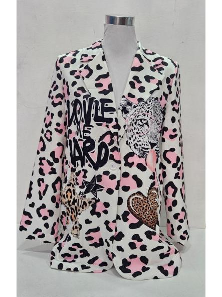 Blazer estampado animal print rosas [0]