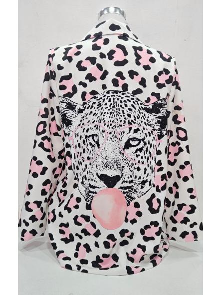 Blazer estampado animal print rosas [1]