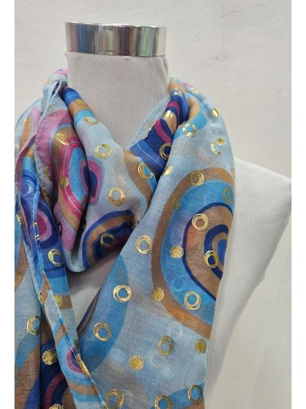Pañuelo estampado círculos azules [1]