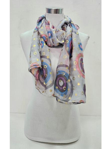 Pañuelo estampado círculos gris