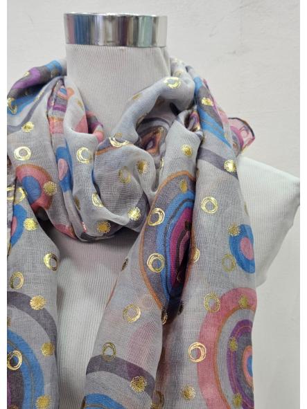 Pañuelo estampado círculos gris [0]