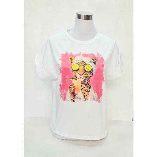 Camiseta leopardo divertida 