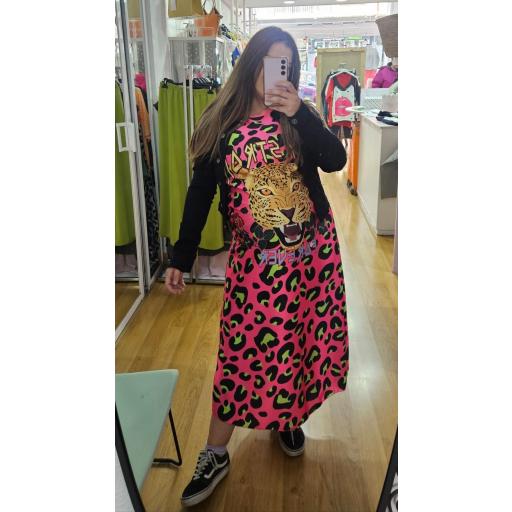 Vestido satén animal print fluor [1]