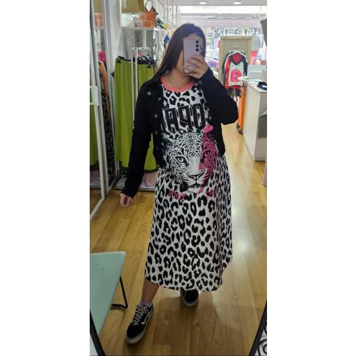 Vestido satén animal print blanco y negro [1]