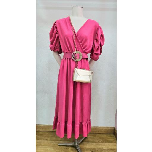 Vestido largo fucsia TALLA GRANDE