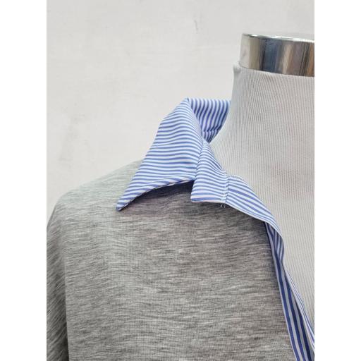Sudadera falsa camisa gris [1]