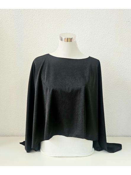 Chal fluido tipo poncho negro
