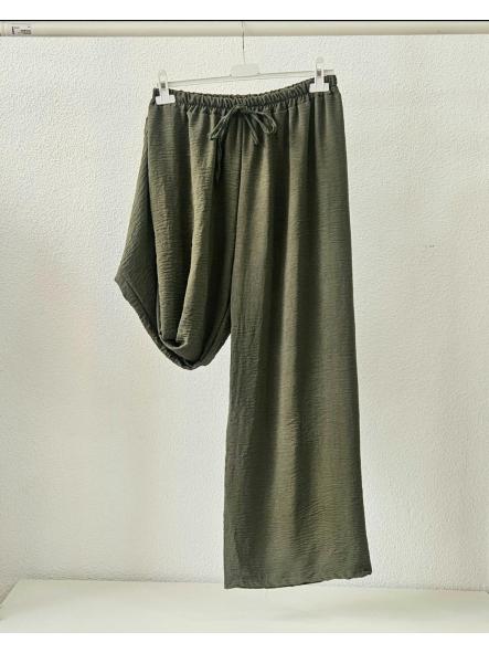 Pantalón fluido verde kaki