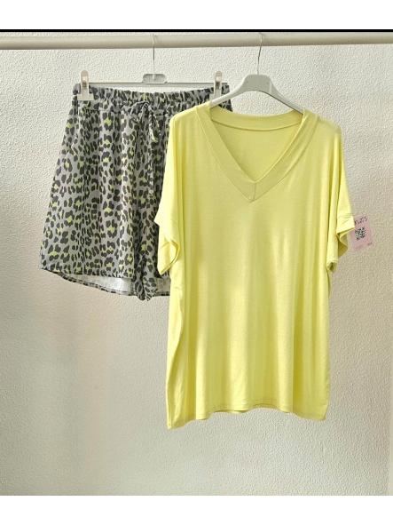 Bermudas fluidas animal print verde [2]