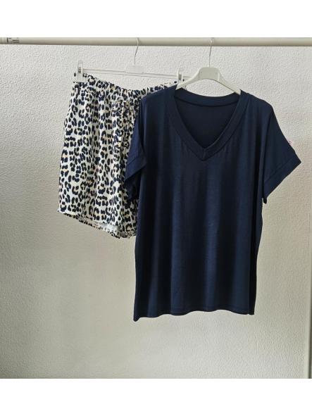 Bermudas fluidas animal print marino [1]