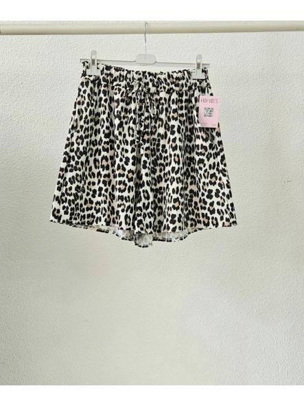 Bermudas fluidas animal print negro