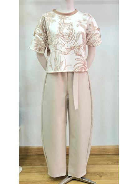 Conjunto dos piezas animales beige