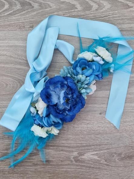 Cinto lazo flores azules [1]