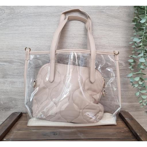 Bolso doble transparente beige [2]