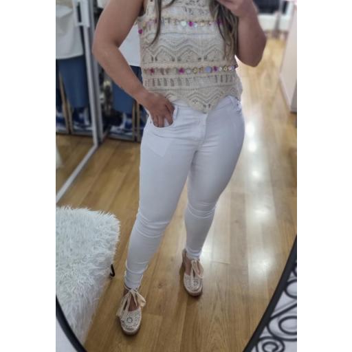 Pantalón vaquero blanco [0]