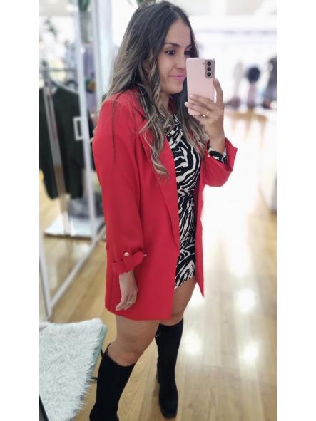 Blazer roja botón manga [2]