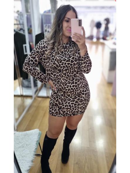 Vestido animal print leopardo licra [2]