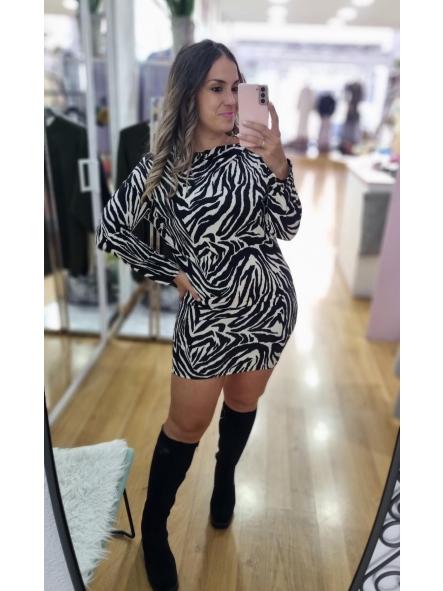 Vestido animal print cebra licra [1]