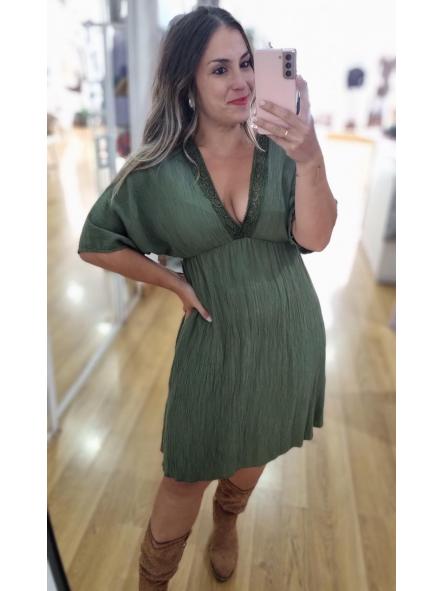 Vestido boho verde kaki [1]