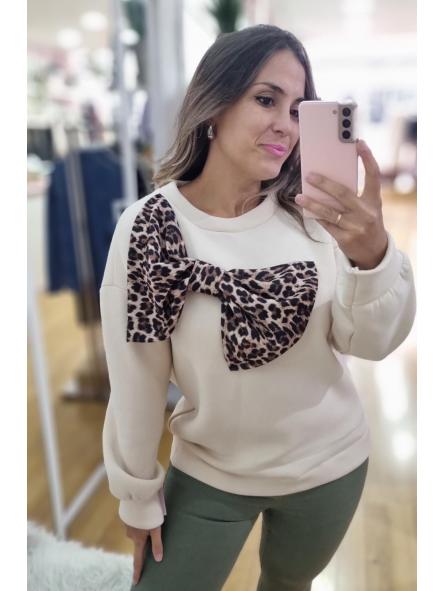 Sudadera lazo leopardo beige [1]