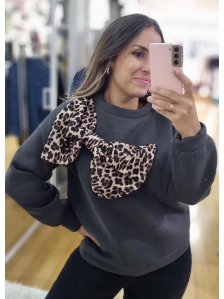 Sudadera lazo leopardo gris marengo [1]