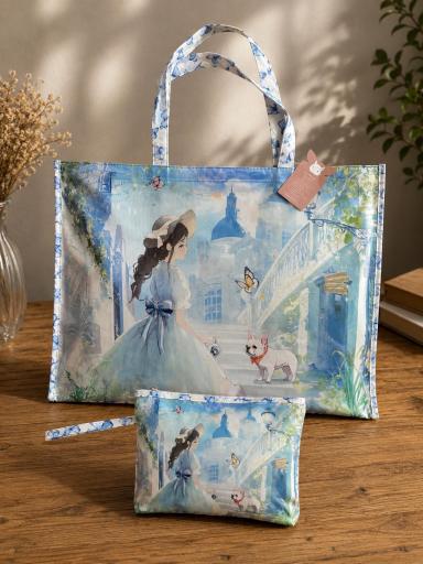 Bolso Sweet Candy azul con neceser a juego [0]
