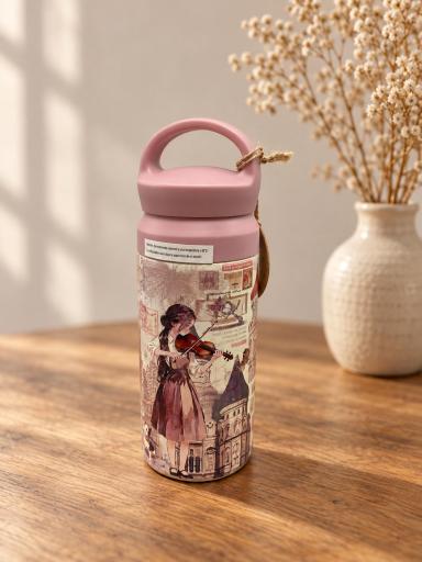 Botella termo Sweet Candy rosa 350 ml con asa [0]