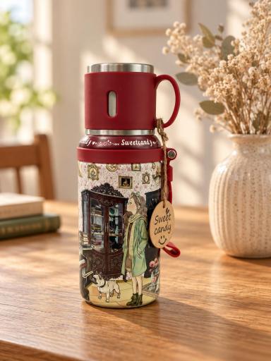 Botella termo Sweet Candy granate 750 ml con taza [0]