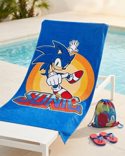 Toalla infantil Sonic azul al mejor precio [1]