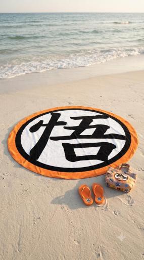Toalla redonda infantil Dragon Ball naranja para playa [0]