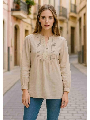 camisa de mujer beige elegante