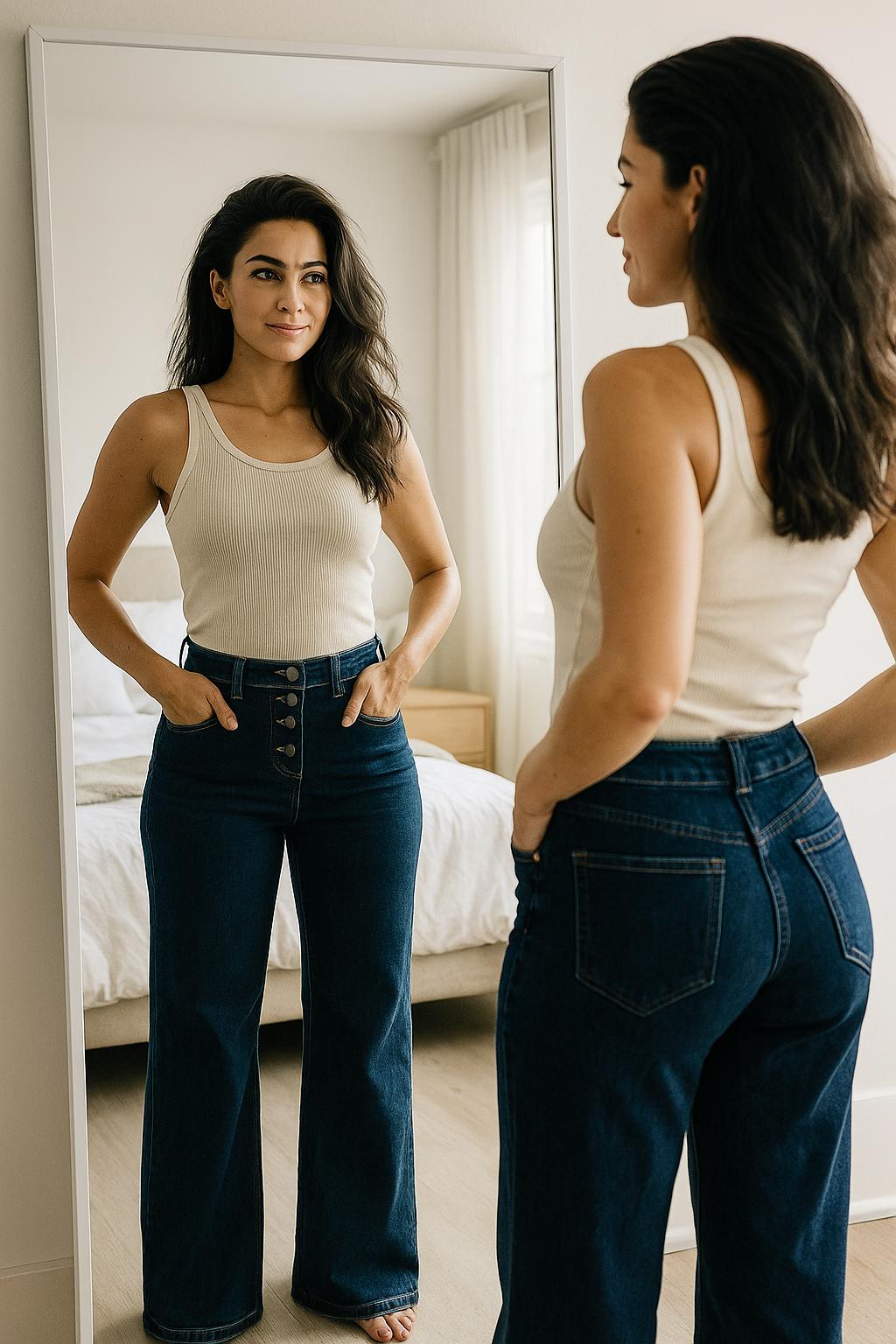 pantalón vaquero ancho barato