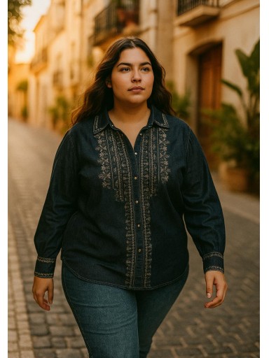 camisa vaquera curvy moderna