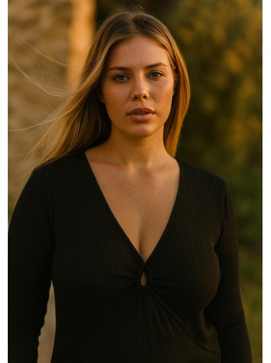 camiseta negra escote pico [1]