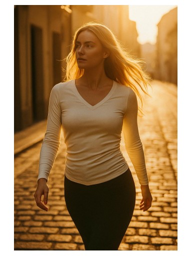 camisa manga larga ceñida mujer cuello pico