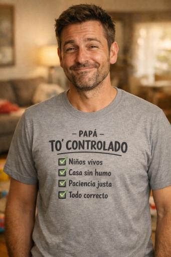 Camiseta divertida para papá con checklist humorístico en color gris [0]