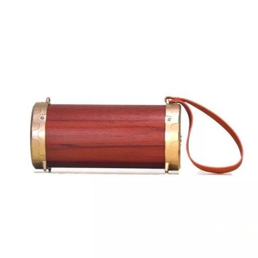 Altavoz portátil cilíndrico estilo retro con conexiones USB [2]