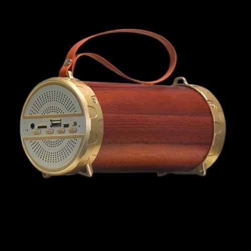 Altavoz Bluetooth efecto madera con asa y diseño decorativo [3]