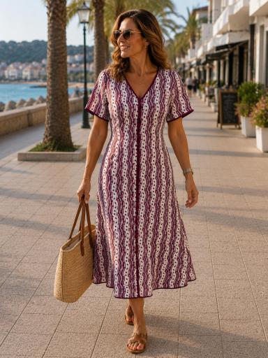 Vestido cómodo de verano con escote en pico [1]