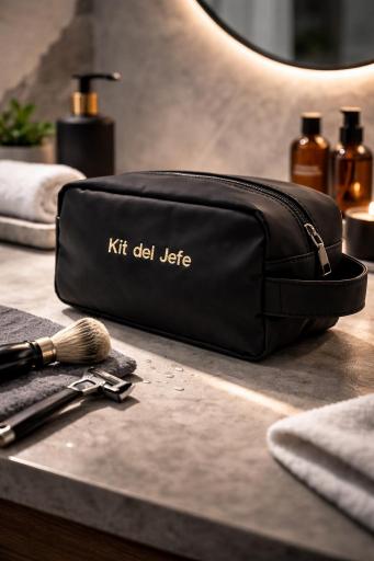 Bolsa de aseo masculina negra regalo útil para el Día del Padre [0]