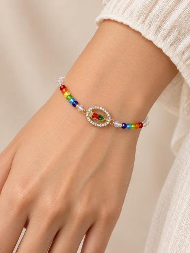 Pulsera ajustable de Virgen de Guadalupe con cristales de colores [3]