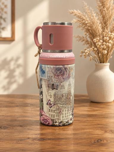 Botella termo Sweet Candy rosa 750 ml con taza [0]
