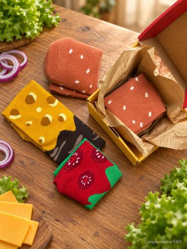 Pack de calcetines graciosos con diseños de hamburguesa [2]